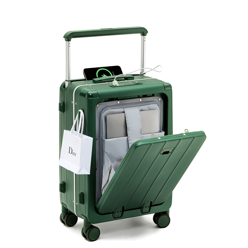 LightGo 7635 New large-capacity suitcase for women with side open luggage with a front opening Suitcase for men