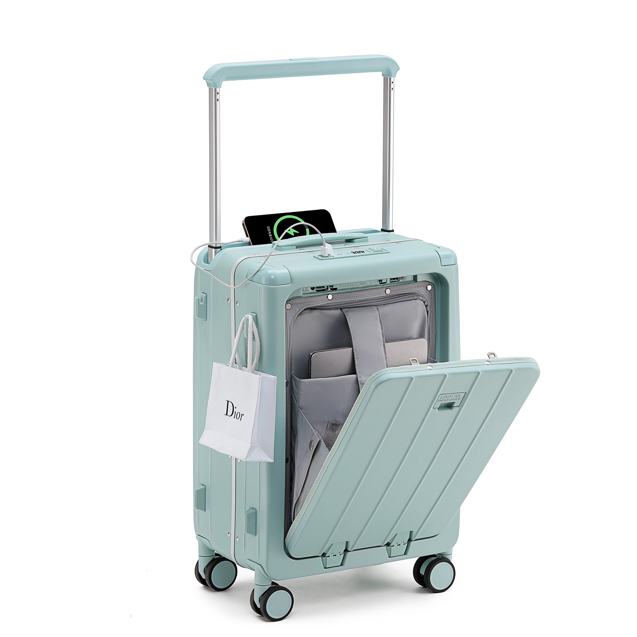 7635 large capacity front opening luggage compartment