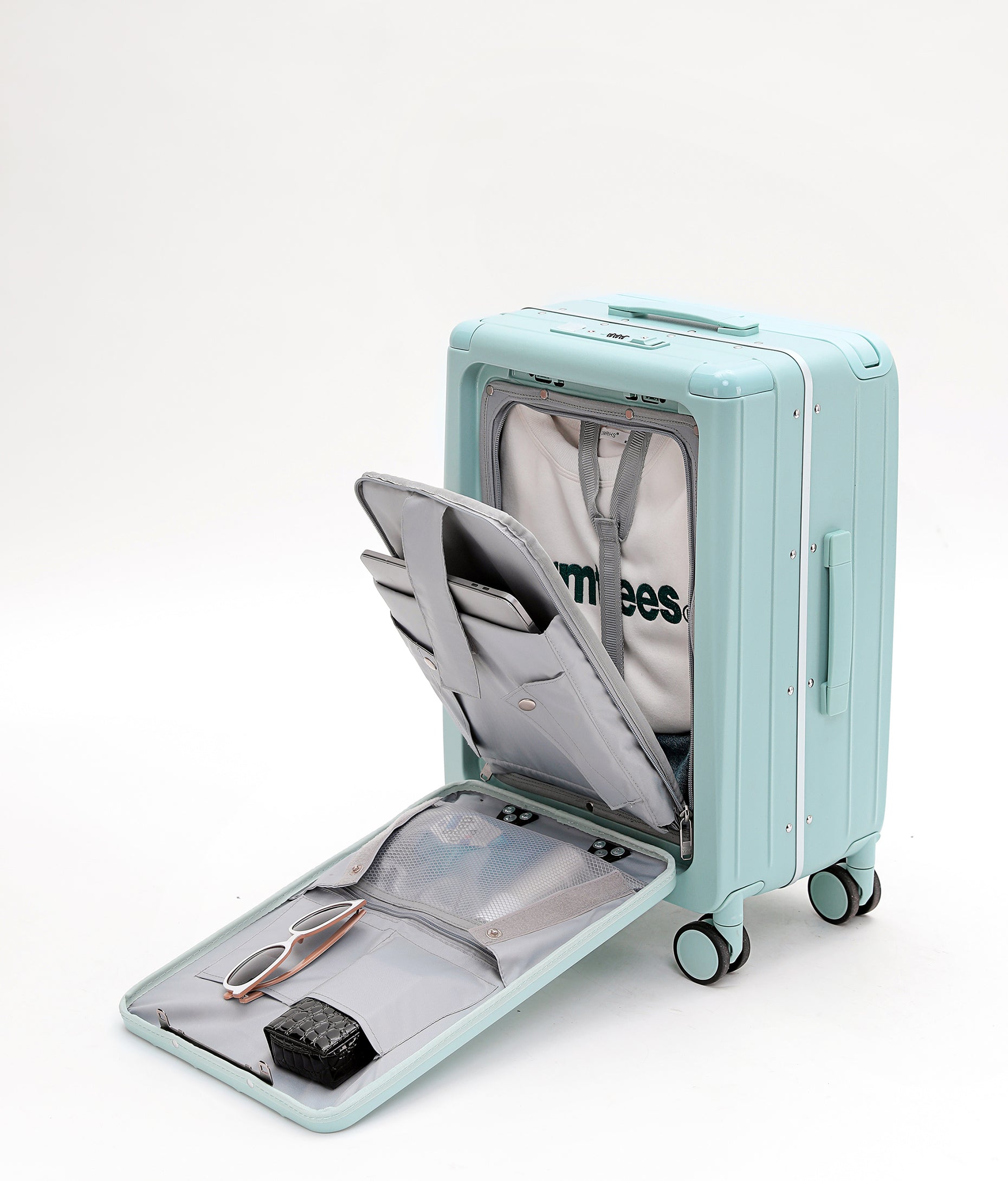 7635 large capacity front opening luggage compartment